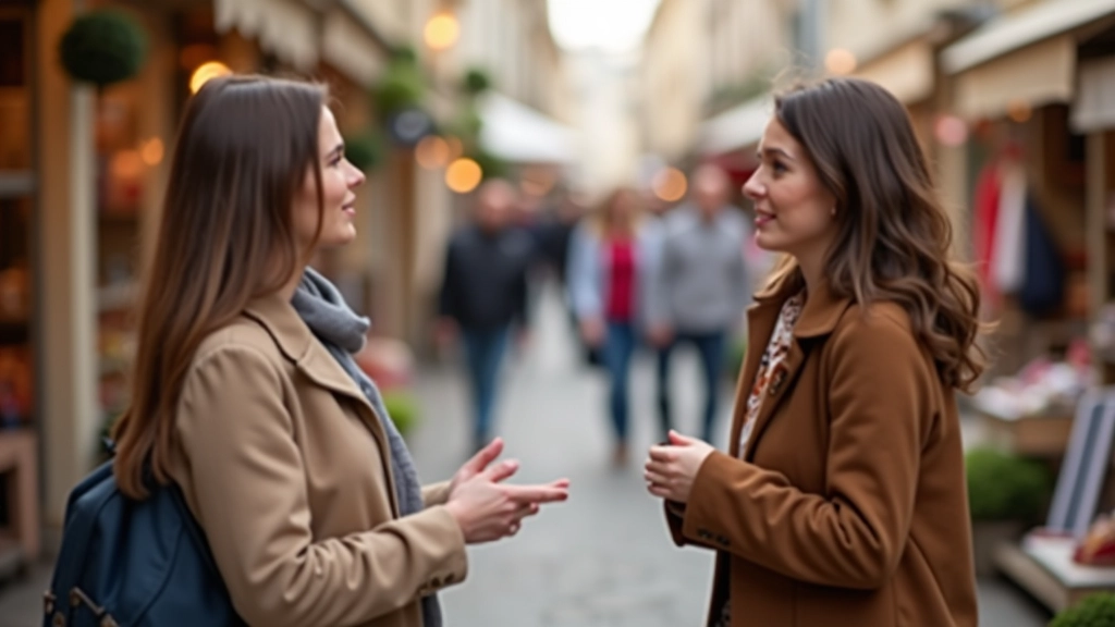 Deux personnes en discussion courtoise lors d'une négociation de prix à une brocante