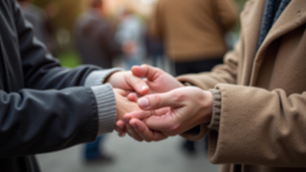 Deux personnes se serrant la main lors d'une transaction entre vendeur et acheteur à un marché aux puces